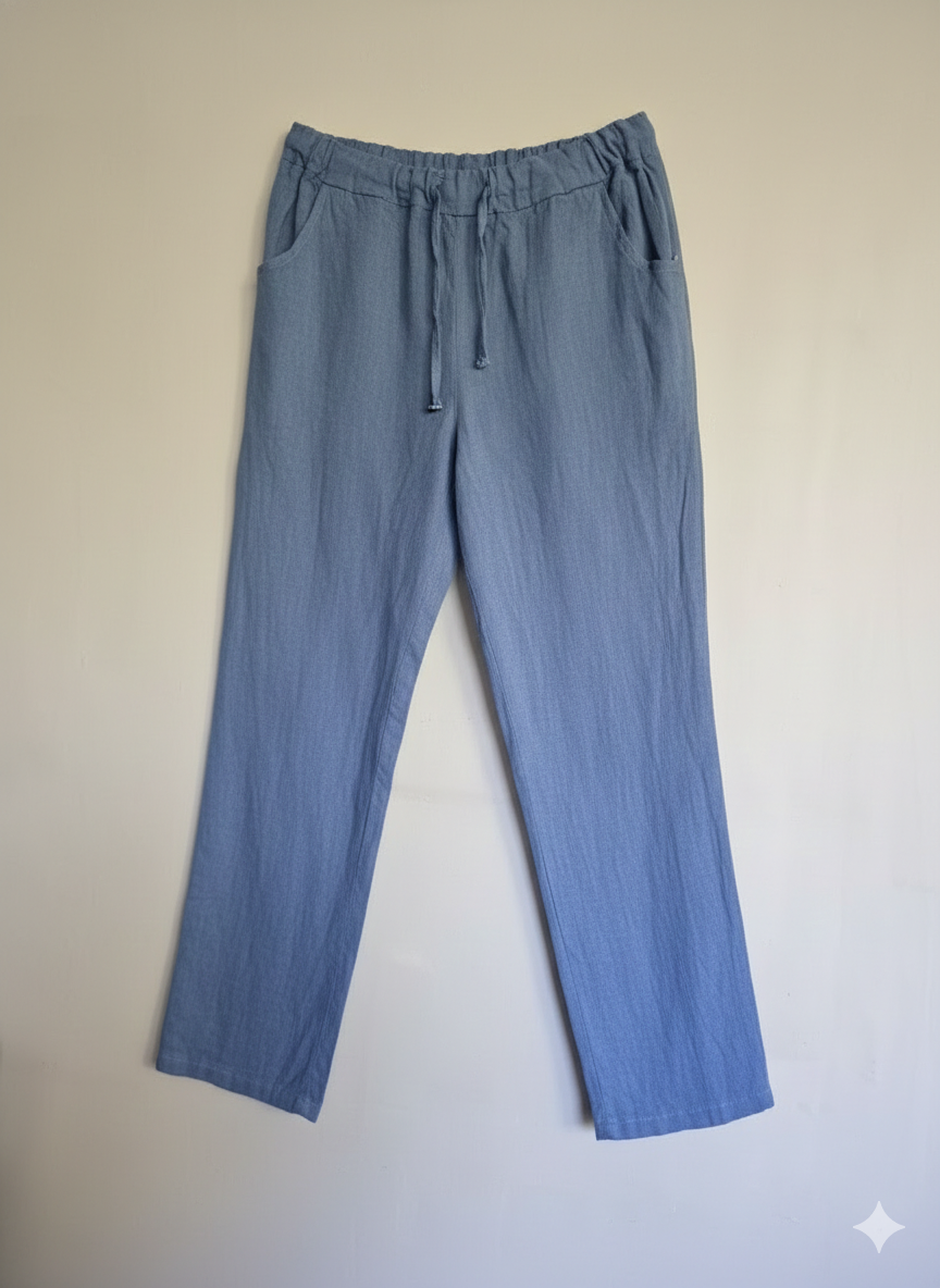 PANTALÓN LINO - AZUL ACERO